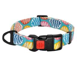 Fashion Nylon Dog Collar With Safety Buckle Soft Printed Pet Collar Adjustable For Chihuahua Pitbull Small Medium Large Dogs
