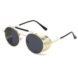 Fashion Round Steampunk Sunglasses Brand Design Men Women Vintage Metal Punk Sun glasses UV400 Shades Eyewear