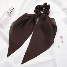 Fashion Solid Color Scrunchies Long Hair Rope Korean Hair Ties for Women Ponytail Scarf Sweet Elastic Hair Band Hair Accessories