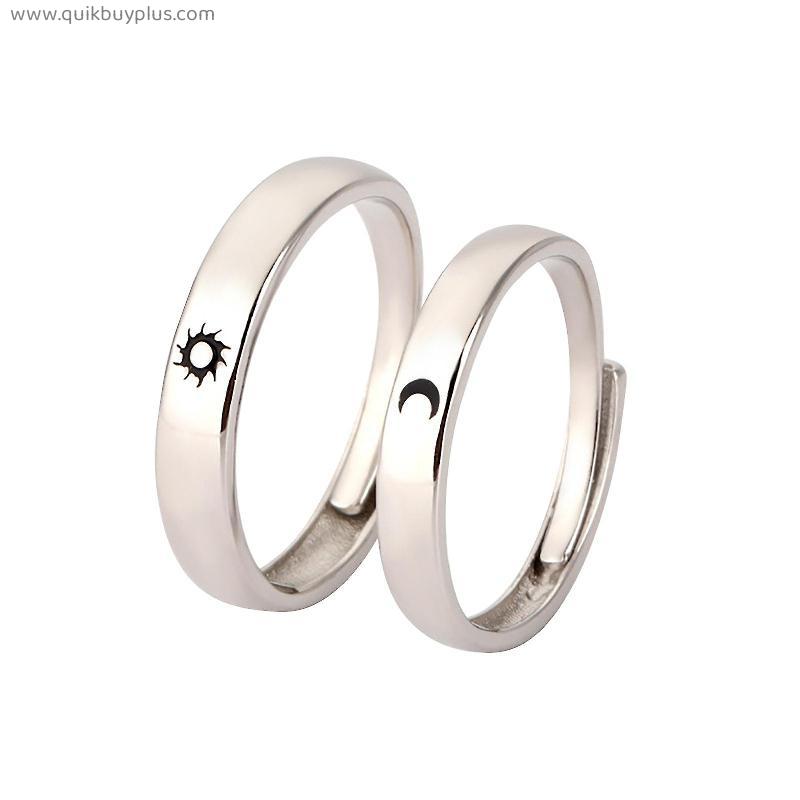 Fashion Sun Moon Star Couple Ring Adjustable Ring Jewelry