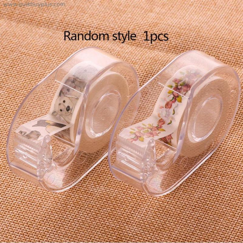Fashion Transparent Tape Cutter Plastic Washi Paper Tape Shears Tapes Special Cutter Holder School Office Supplies