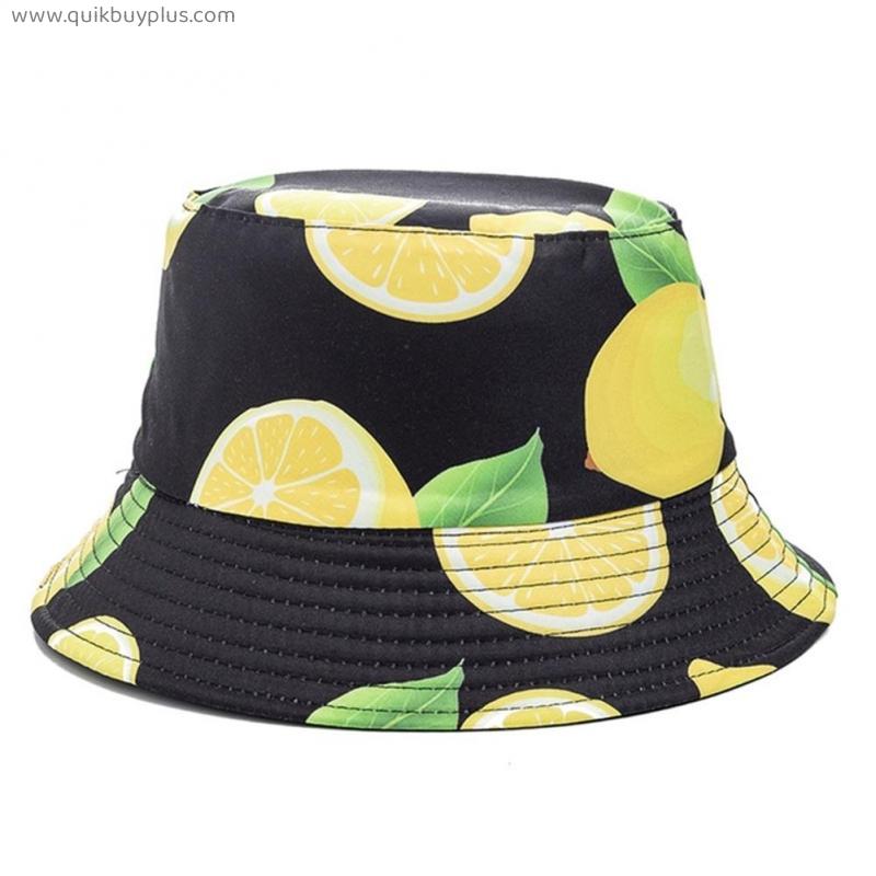 Fashion Unisex Bucket Hats Summer Fruit Printing Women Cap Outdoor Sun Hat Men Classic Panama Bucket Hat