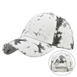 Fashion Unisex Men Women Tie-dyed Sun Hat Adjustable Baseball Cap Hip Hop Hat Ponytail Messy Bun Caps Cotton Summer Mesh Hat