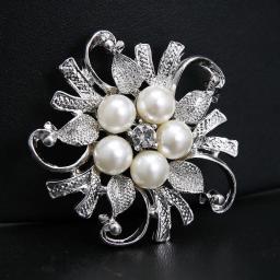 Fashion Wedding Brooches Simulated Pearl Brooch Flower Collar Dressing Hijab Pins Fashion Jewelry