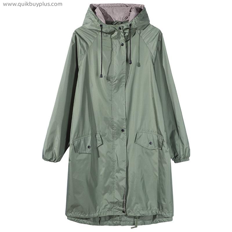Fashion Women Raincoat Thickened Waterproof Rain Poncho Coat  Camping Hoodie Rainwear
