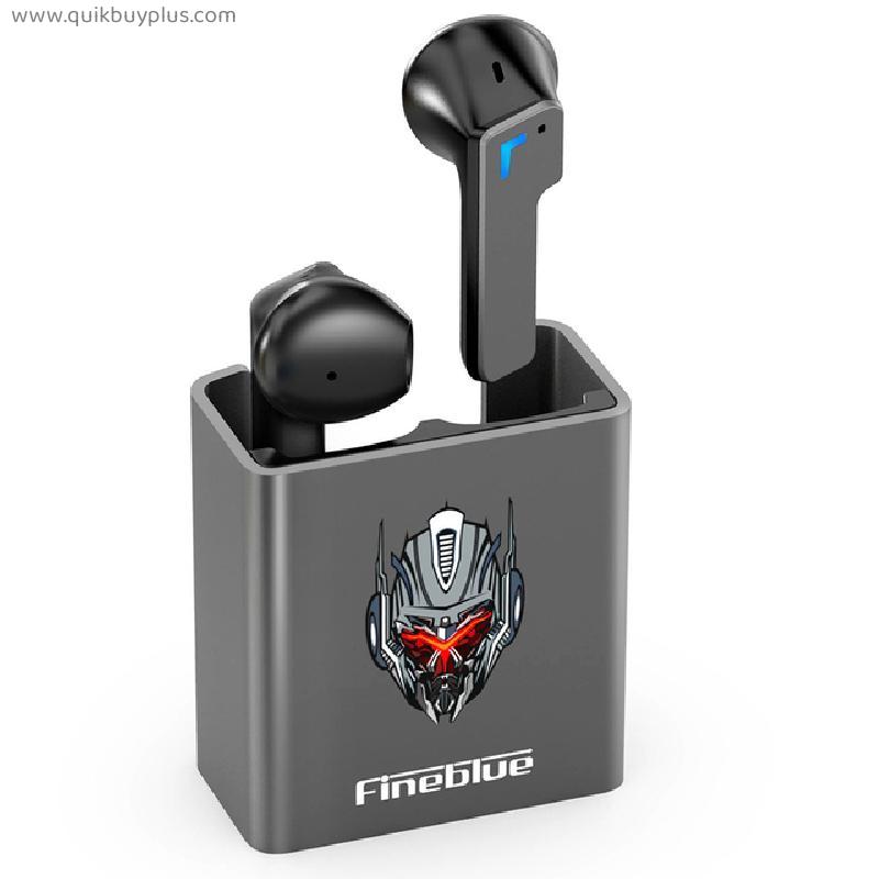 Fineblue bluetooth earphone Earbuds TWS with Mic LED Bass Low Latency Wireless Headset KINGKONG design