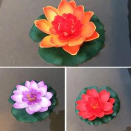 Floating Artificial Flower Lifelike Water Lily Micro Landscape For Wedding Pond Garden Decoraiton Artificial Decorations