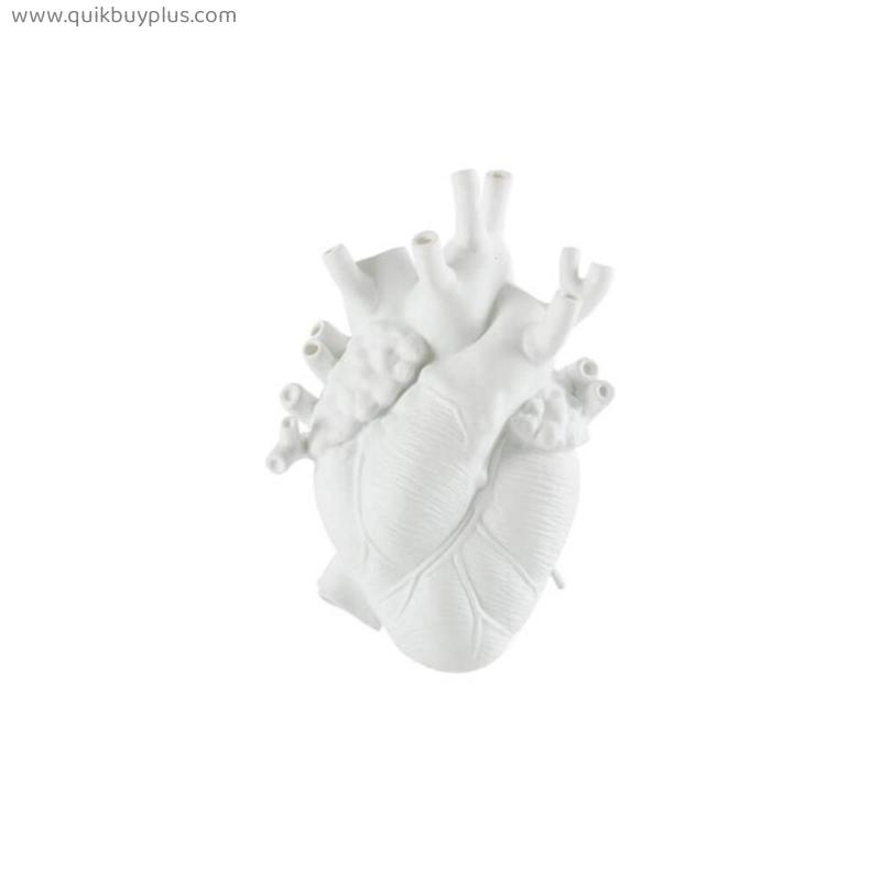 Flower Vase Nordic Style Anatomical Heart Shape Flower Pot Art Vases Sculpture Desktop Plant Pot for Home Decor Ornament Gifts