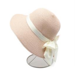 Foldable Big Brim Floppy Girls Straw Hat Sun Hat with Bowknot Elegant Protection Shading Fashion Beach Caps for Women