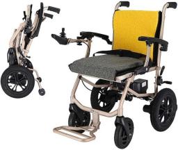 Foldable Electric Wheelchairs, Lightweight, Turn on/Fold in 1 Second Lightest Most Compact Power Chair Drive with Electric Power or Manual Wheelchair Up