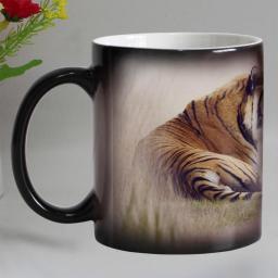 Free Shipping Funny Novelty Animal Tiger Ceramic Color Changing  Coffee Mugs Magic Tea Cup Mug Super Gift