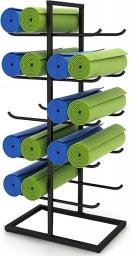 Freestanding Foam Rollers Yoga Mat Rack Organizer, Extra Large 5 Tier Metal Yoga Mat Stand Storage, Heavy Duty Yoga Mat Holder Shelf (Color : Black, Size : Hold 20 Mats)
