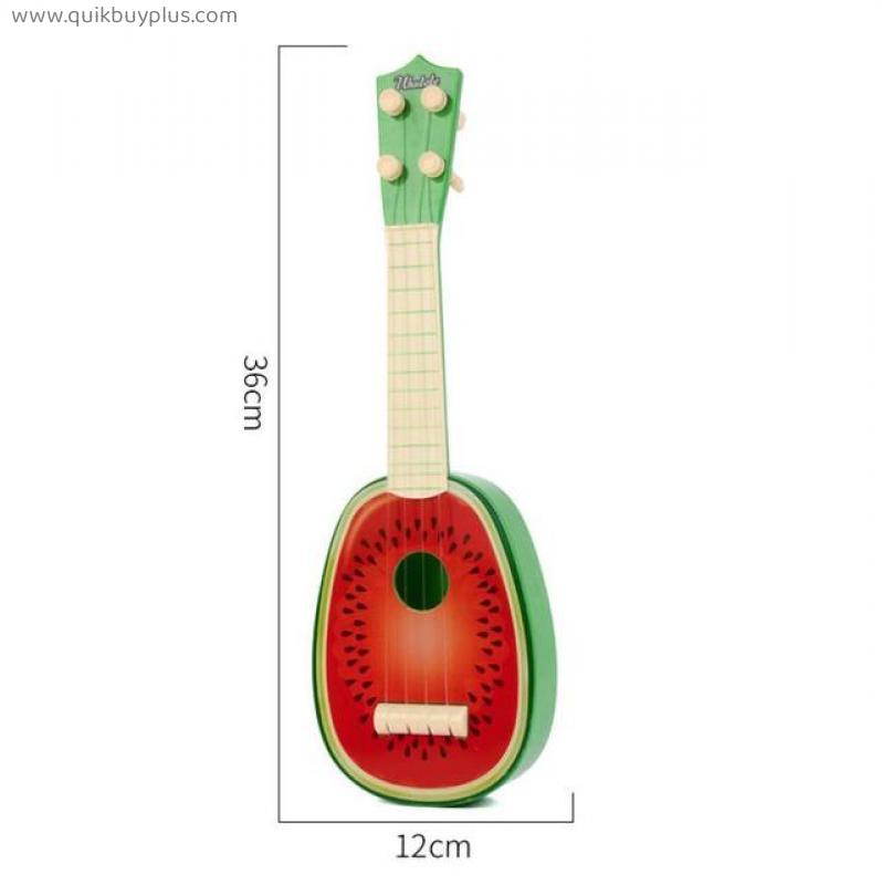 Fruta iniciante clássico ukulele guitarra instrumento musical crianças montessori brinquedos para crianças educação precoce inclinando brinquedo presente