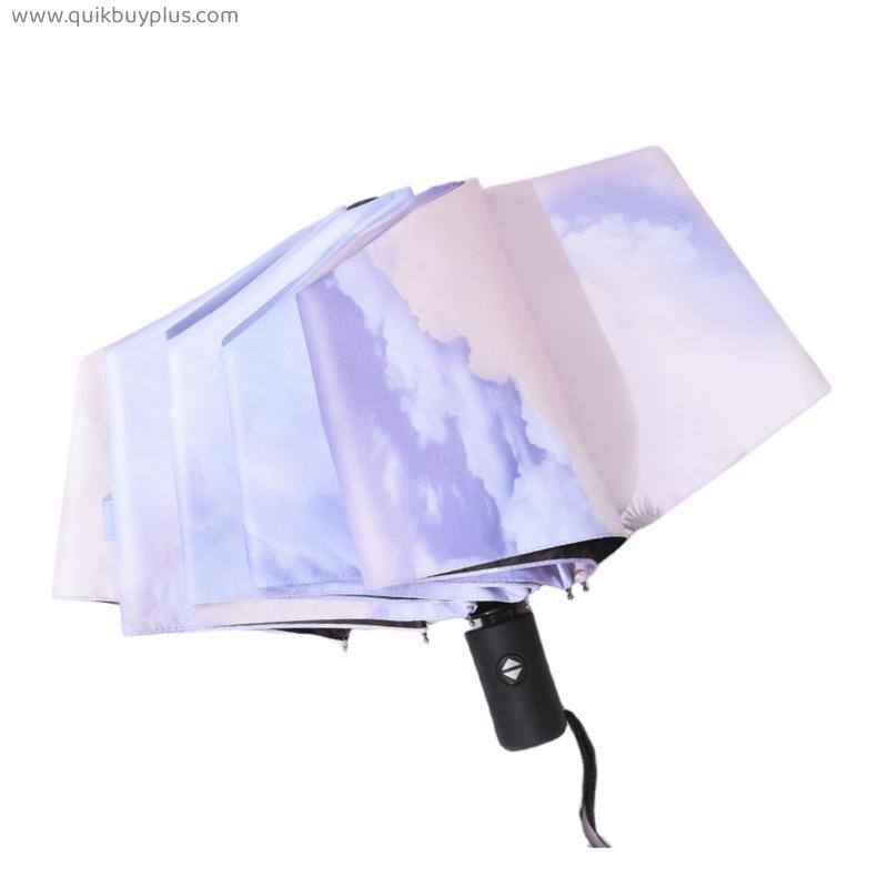 Fully Automatic Sunny Umbrella Female Folding Large Men Retro Sunshade Sun Umbrella Sunscreen and UV Protection