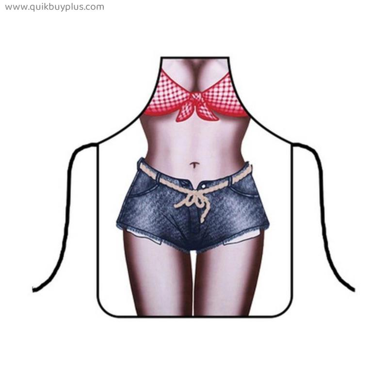 Funny 3D Kitchen Apron Digital Printed Sexy Naked Men Aprons Super muscle Hero Pattern Dinner BBQ Barbecue Cooking Uniform