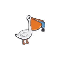Funny Duck Eating Fish Enamel Pin Cartoon Animals Badges Brooches On Denim Clothes Women Brooch Lapel Pins Jewelry Gift