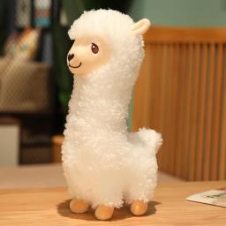Furry Plush Llama  Alpaca Plush Toy Stuffed Soft Long Plush Lifelike Alpaca Sheep Hug Throw Pillow Animals Nap Sleeping Pillow