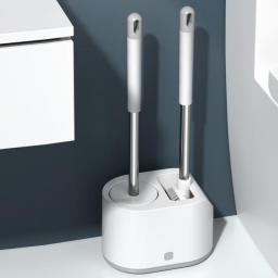 GESEW TPR Soft Toilet Brush With Quick Drying Holder Set For Bathroom Floor-Standing Toilet Brush Househood Bathroom Accessories