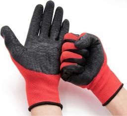 GUOJINE Industrial Gloves，Cut Resistant Work Gloves，-Nylon Polyester Liner, Superior Breathability & Grip For All Day Comfort. [red ，10 Pairs Per Pack]