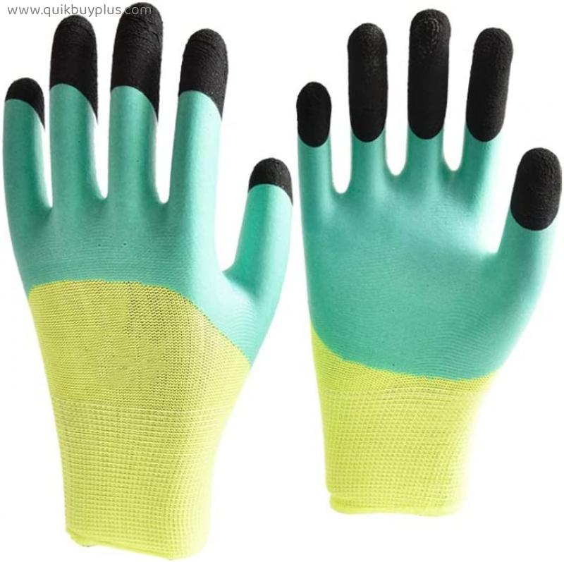 GUOJINE Industrial Gloves，Ideal For Auto Repair, Home Improvement,Slip Resistant All Purpose Work Gloves (green ，12 Pairs Per Pack)