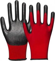 GUOJINE Industrial Gloves，Knit Wrist Cuff Work Gloves, For Precision Work, Waterproof Non-slip Gloves, DIY(red 12 Pairs)