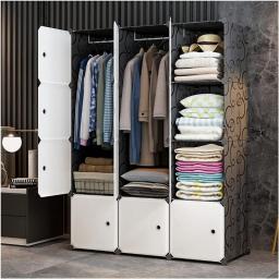 GYQWJPC Wardrobe Portable Wardrobe for Hanging Clothes,Combination Armoire, Modular Cabinet for Space Saving,Clothes Storage Organizer 12 Cubes 43.7