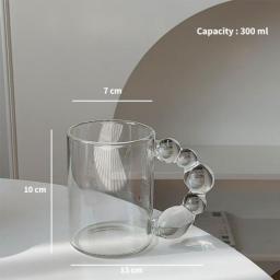 Glass Cup Coffee Mug Big Handle Transparent Glass Water Cup Creative Mugs Coffee Mugs and Cups Drinkware Tableware