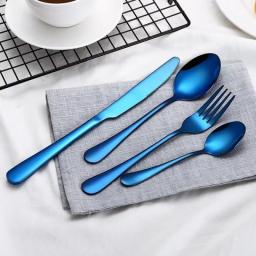 Gold Cutlery Stainless Steel Cookware Set Knife Fork Spoon Dinnerware Muslim Sets Kitchen Accessories Portable Full Tableware