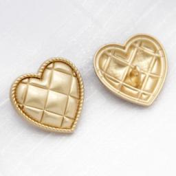 Gold Large Metal Heart Buttons For Clothing Coat Dress Sweater Vintage Decorative Buttons Wedding Sewing Accessories Wholesale