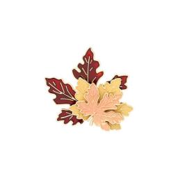 Gold Maple Leaf Brooches for Women Multi-layer Enamel Pin Bag Lapel Pin Cartoon Plant  Metal Badge Jewelry Gift