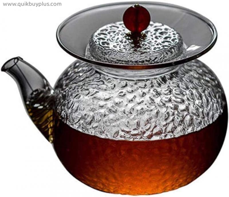 HJW Useful Kettle Cast Iron Teapot Japanese Style Heat-Resistant Glass Teapot, 350Ml Kung Fu Tea Set Glass Teapots with Infuser for Household Office Tea Accessories Tea Cup