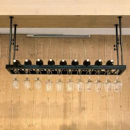 HLY Shelving, Ceiling Wine Racks Hanging Wine Glass Rack ，Stemware Holder Metal Wine Bottle Holder Adjustable Height Goblet Storage Decoration Shelf For Bars/80 * 30cm