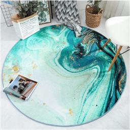 HYXI-Rugs Fashion Nordic Round Rug Creative Living Room Sofa Coffee Table Mat Home Bedroom Computer Swivel Chair Carpet Thin Section 0.7cm Thickness Yoga Mat