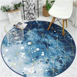 HYXI-Rugs Fashion Nordic Round Rug Creative Living Room Sofa Coffee Table Mat Home Bedroom Computer Swivel Chair Carpet Thin Section 0.7cm Thickness Yoga Mat