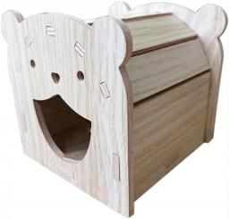 Hamster Hideout Hut, Wooden Hamster House With Waterproof Hamster Cage Small Animal Houses Hamster Shape