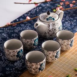 Hand Painted Underglaze Teapot Set One Pot Five Cup Tea Set