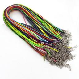 Handmade Leather 20pcs/Lot Adjustable Braided Rope Necklaces & Pendant Charms Findings Lobster Clasp String Cord