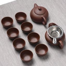 Handmade Purple Clay Kung Fu Tea Set Yixing Teapot Drinkware Tea Pot Cup Set ,Zisha Ceramic Chinese puer Teaset kettle