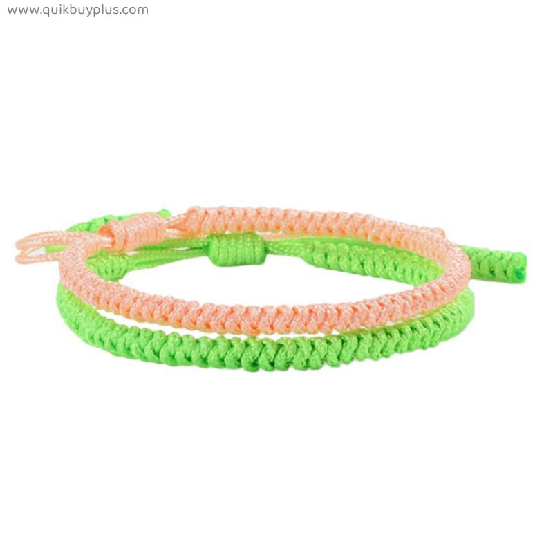 Handmade Rope Braiding Bracelet Solid Color Adjustable Couple Bracelets Set for Men Women Wish Jewelry Gift Wholesale