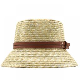 Handmade Summer Hats for Women Ladies Sun Hat Big Pearl Chain Beige Straw Hat Adjuatble Beach Hat Wide Brim Kentucky Derby Hat