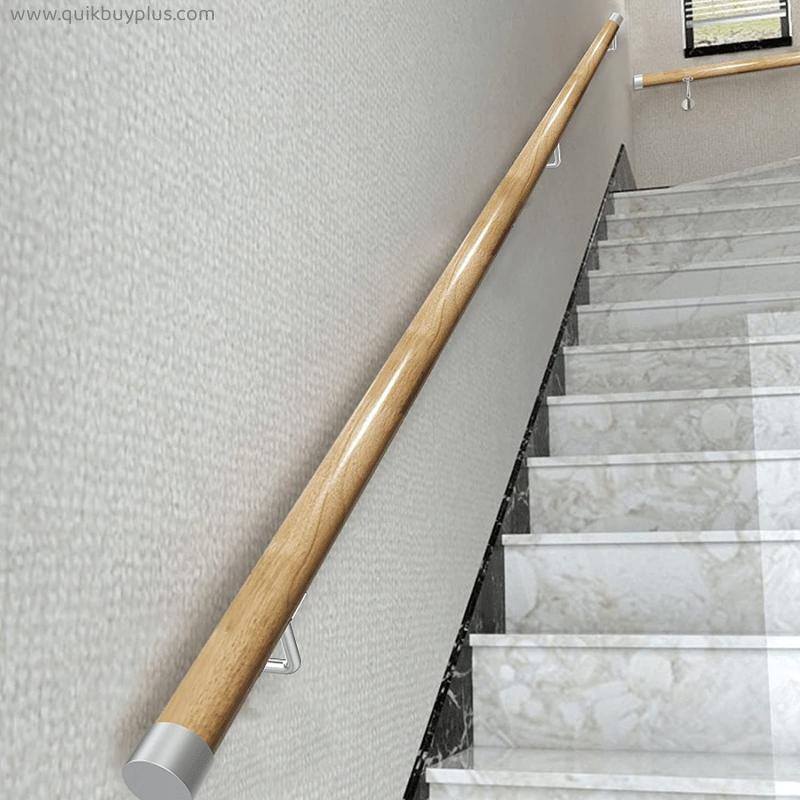 Handrail Wood Handrails with Fittings End Caps, Wall Handrail for Stairs Steps, Against The Wall Indoor Loft Railings, Corridor Support Rod 1.6ft-20ft (Size : 120cm)