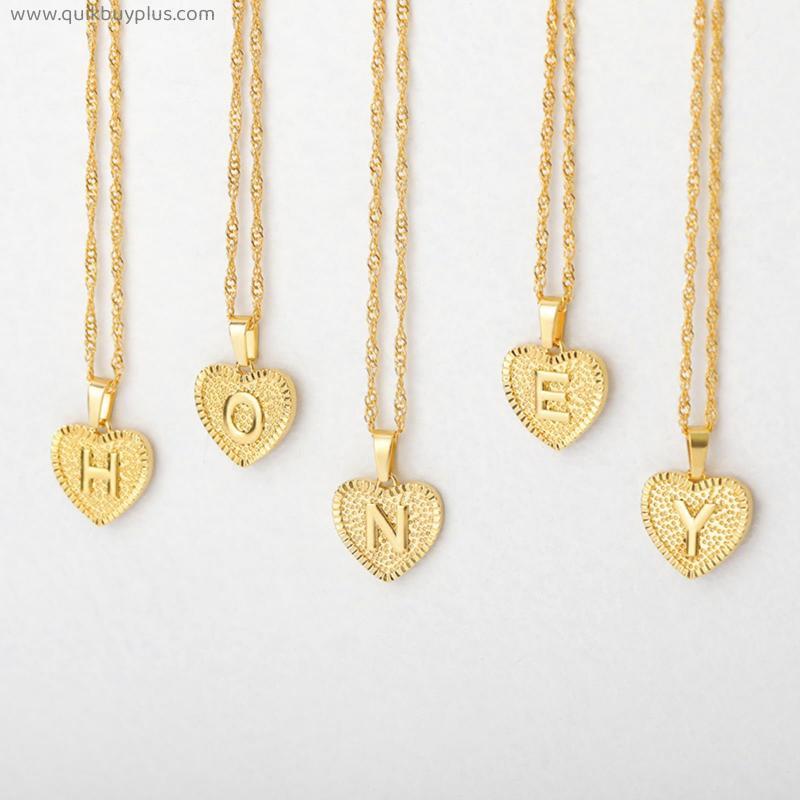 Heart Initial Necklaces for Women Girls - Stainless Steel Heart Pendant Letter Alphabet Necklace, Tiny Initial Necklaces for Kids Child, Jewelry Gifts for Girls Teens Daughter Best Friends
