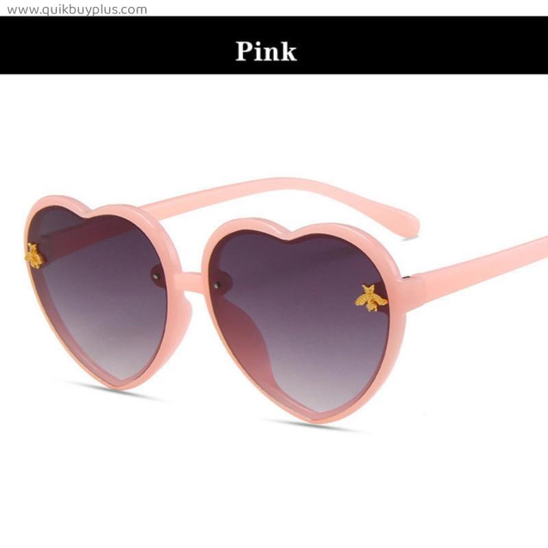Heart Kids Sunglasses Children Retro Cute Pink Cartoon Sun Glasses Frame Girls Boys Baby Sunglasses UV400 Eyewear