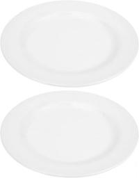 Hemoton 2Pcs Melamine Salad Plates Dinner Plate Appetizer Plates Fruit Dish Round Food Tray Serving Plates For Dessert Steak Pasta Sushi