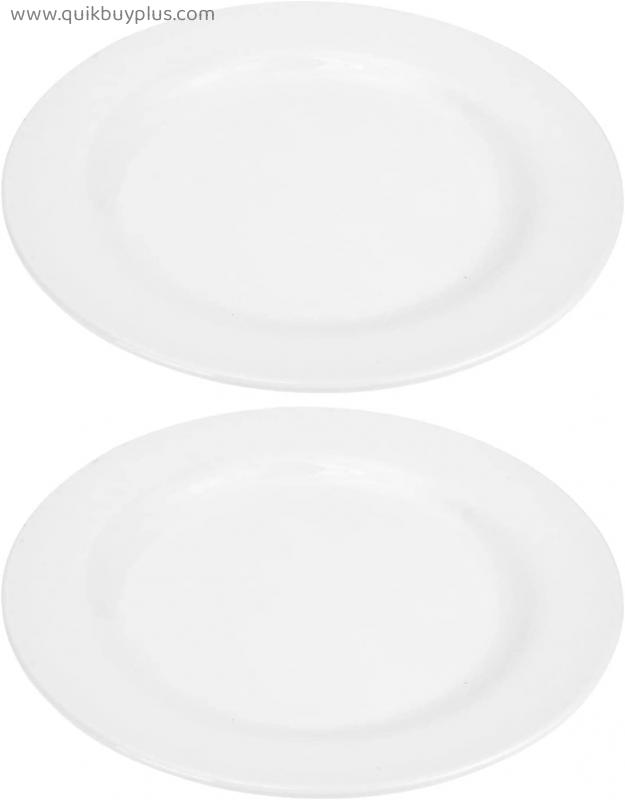 Hemoton 2Pcs Melamine Salad Plates Dinner Plate Appetizer Plates Fruit Dish Round Food Tray Serving Plates for Dessert Steak Pasta Sushi
