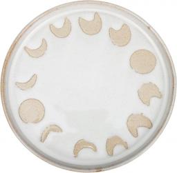 Hemoton Ceramic Dinner Plates Round Moon Phase Pattern Retro Snack Tray Salad Plates Steak Plate Food Serving Plate For Pasta Pizza Home Party Restaurant White