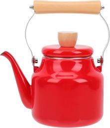 Hemoton Enamel Tea Pot Thickened Water Boiling Kettle Enamel Water Kettle, Retro Enamel Tea Pot Enameled Tea Kettles China Tea Kettle for Stovetop ( Red/ 1. 5L )
