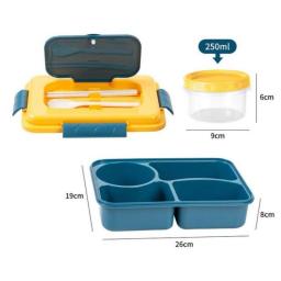 Hermetic Lunch Box Portable Grids Children Student Bento Box with Fork Spoon Soup Bowl Leak-proof Microwavable Prevent Odor