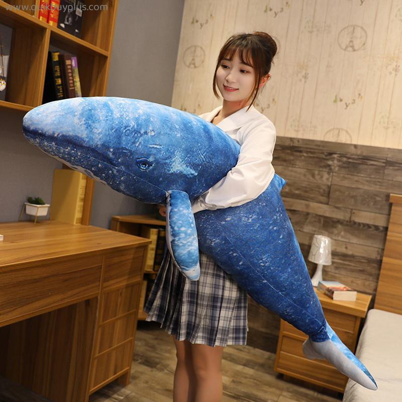 High Quality 55cm Cute Animals Big Shark Doll Lovely Blue Whale Plush Toys Soft Stuffed Toy Fish Children Girls Xmas Gift