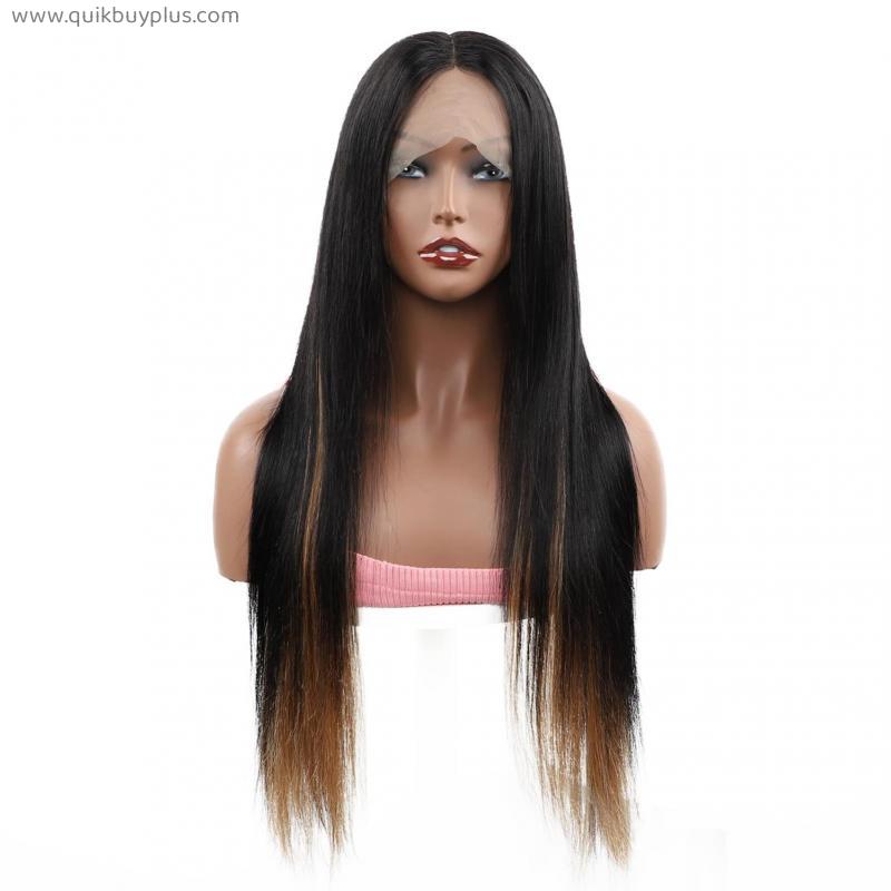 Highlights Lace Front Wigs Human Hair - Straight Blonde Wigs Pre Plucked with Baby Hair Long Colorful Glueless Human Hair Wig for Black Women